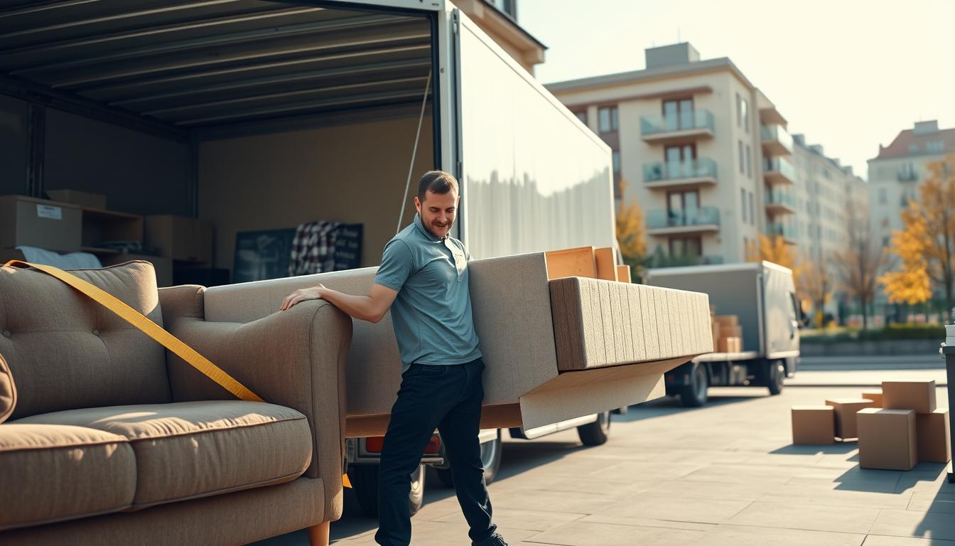 Professionelle Umzugshelfer Berlin beim Möbeltransport